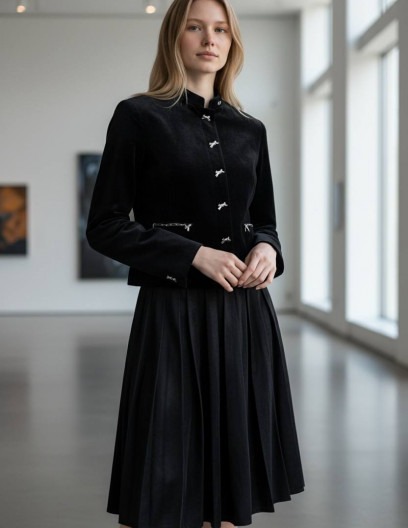 Костюм Dior женский черный с юбкой