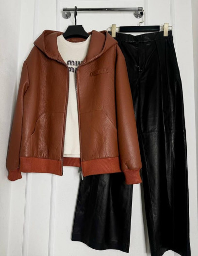 Кожаная куртка MIU MIU, 482963576