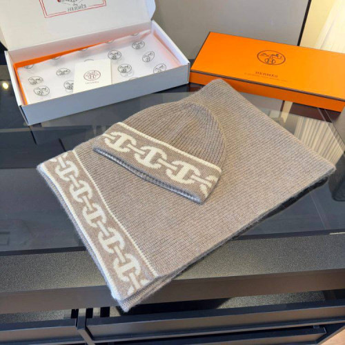 Комплект Hermes шапка и шарф