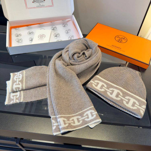 Комплект Hermes шапка и шарф