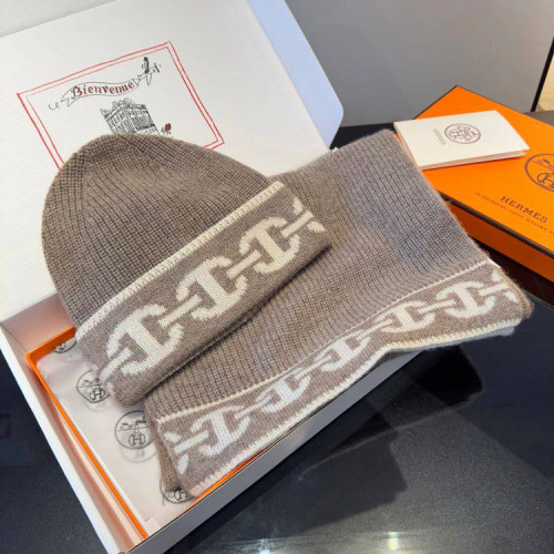 Комплект Hermes шапка и шарф
