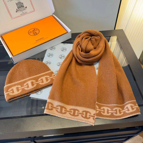 Комплект Hermes шапка и шарф