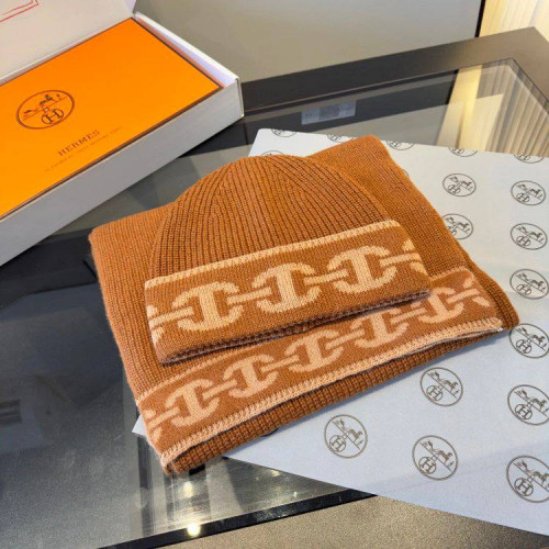 Комплект Hermes шапка и шарф