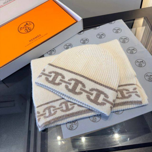 Комплект Hermes шапка и шарф