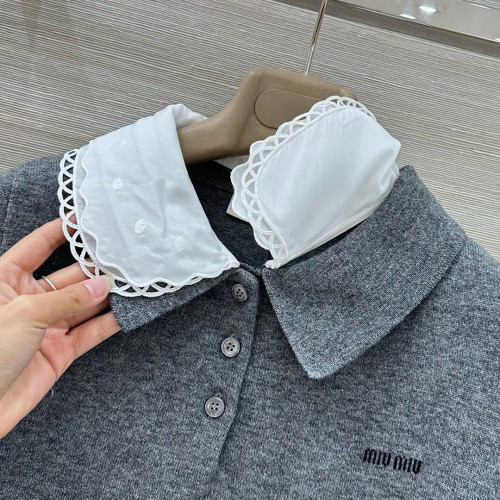 Поло Miu Miu серого цвета