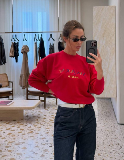 YSL свитшот красного цвета