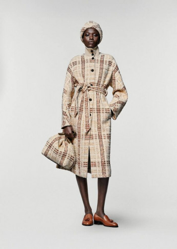 Loro Piana пальто длинное светло-бежевое