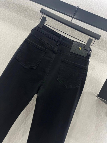 Джинсы Chanel черные клеш от колена