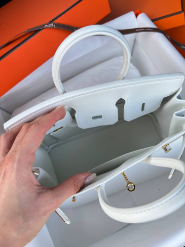 Сумка Hermes Birkin 30 см синяя, белая
