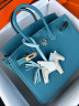 Сумка Hermes Birkin 30 см синяя, белая