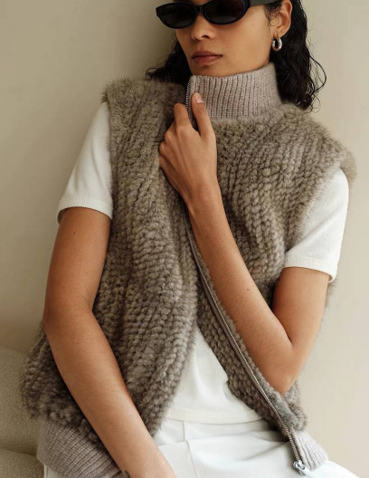 Loro Piana меховой жилет из кашемира с норкой премиум качества