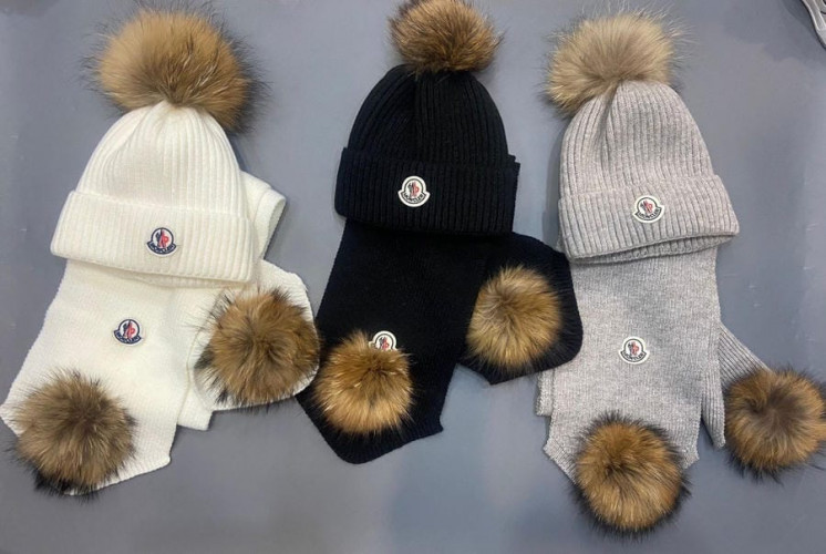 Комплект Moncler (шапка + шарф), 466640224