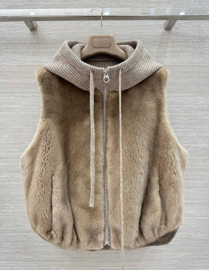 Loro Piana жилет из кашемира с натуральным мехом норки