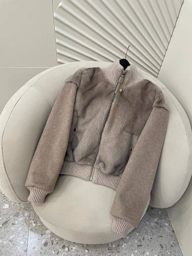 Brunello Cucinelli бомбер из кашемира с мехом норки