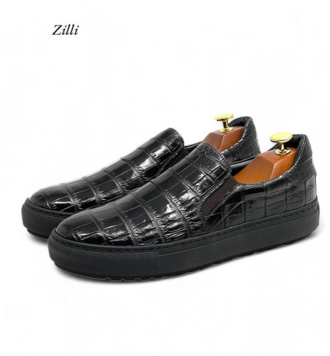 Слипоны Zilli из кожи крокодила, 487851105