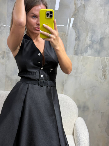 Dior платье черное с поясом