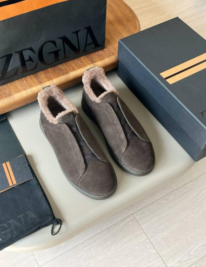 Замшевые слипоны Zegna, 1609401193