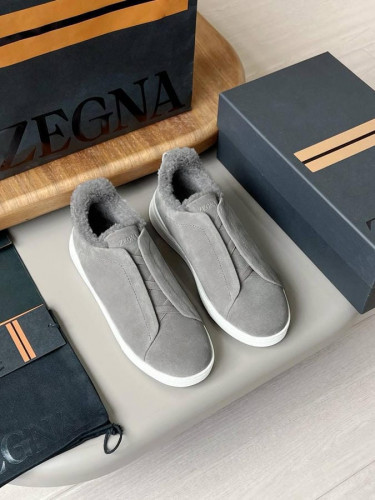 Замшевые слипоны Zegna, 1609399681