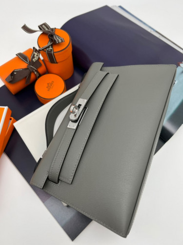 Cумка Hermès Kelly Pochette Темно-Серая