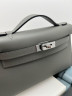 Cумка Hermès Kelly Pochette Темно-Серая