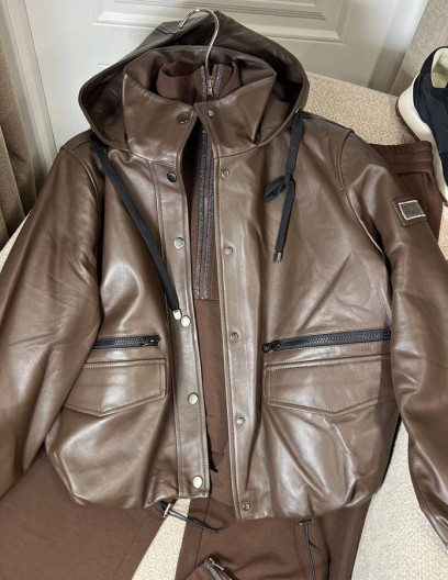 Кожаная куртка Brunello Cucinelli, 1786057265
