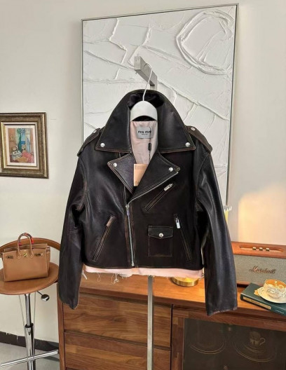 Кожаная куртка MIU MIU, 477520187