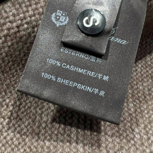 Loro Piana куртка-кардиган из кашемира с замшевой отделкой воротника