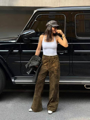Saint Laurent брюки кожаные