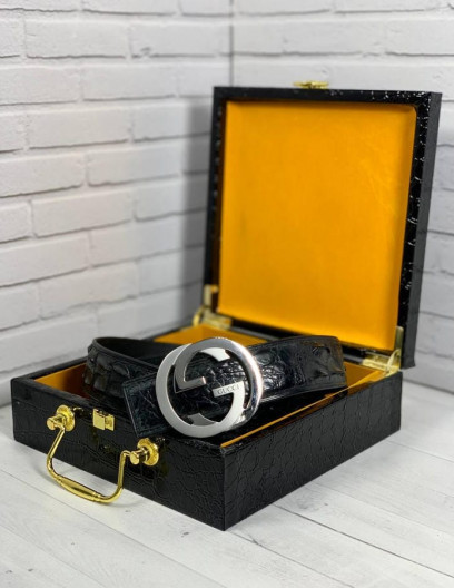 Ремень Gucci из кожи крокодила, 474498992